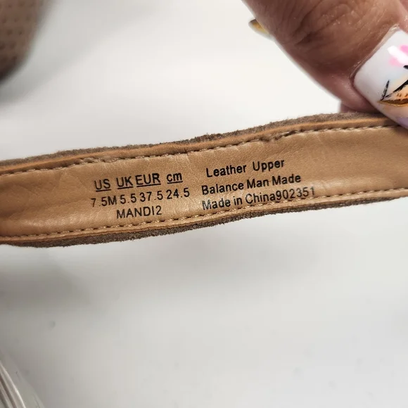 Franco Sarto Mandi 2 Beige Suede Leather Open Toe Heel Slingback Shoes Size 7.5 - Picture 8 of 11